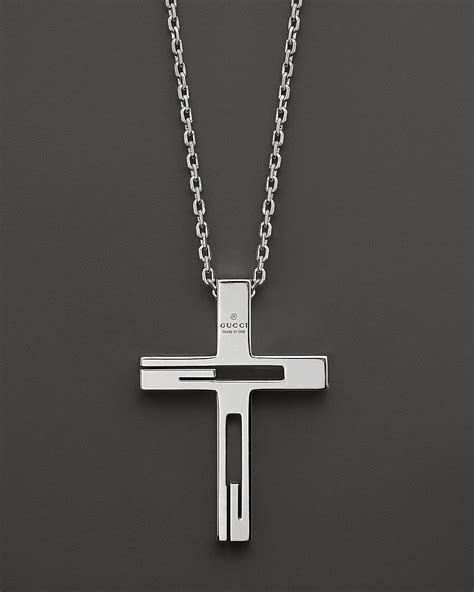 gucci sterling silver cross necklace